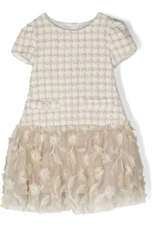 PATACHOU Robe en tweed à broderies