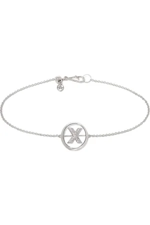 ANNOUSHKA Bracelet en or blanc 18ct à initiale X ornée de diamants