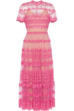 Elie saab Robe mi-longue brodée de dentelle