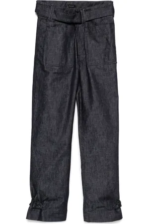 MUGLER Jean à taille ceinturée