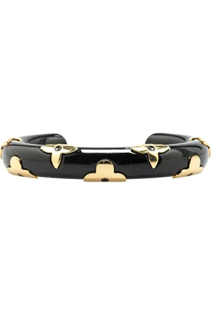 LOUIS VUITTON Bracelet Daily Cuff en plaqué or et résine à monogramme (2018)
