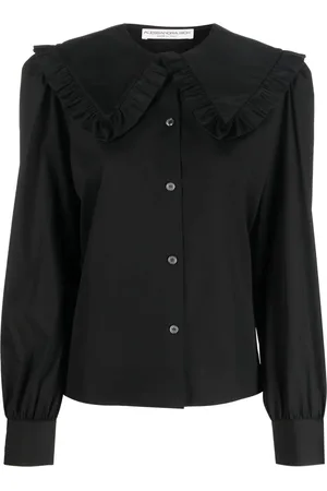Alessandra Rich Chemise en coton à col volanté