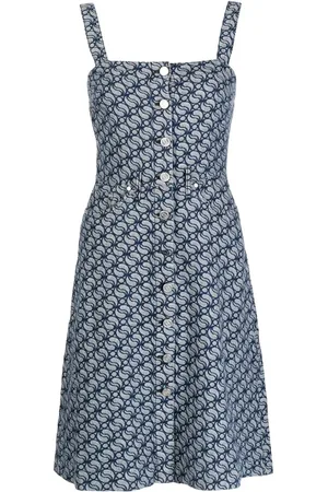 Stella McCartney Robe en jean à logo en jacquard