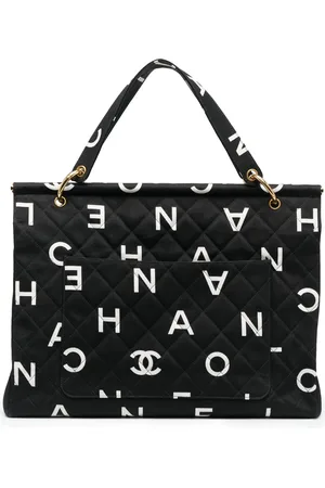CHANEL Sac cabas matelassé à logo imprimé (1996-1997)