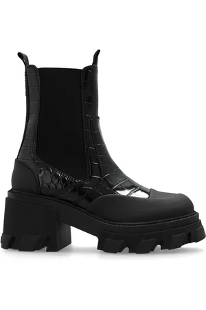 Ganni Bottines à effet peau de crocodile 80 mm
