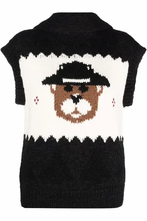 Dsquared2 Cardigan sans manches en maille intarsia