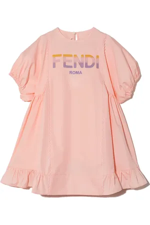 Fendi Robe volantée à logo imprimé