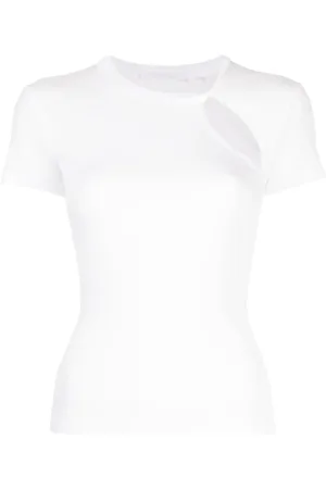 Helmut Lang Haut asymétrique à manches courtes