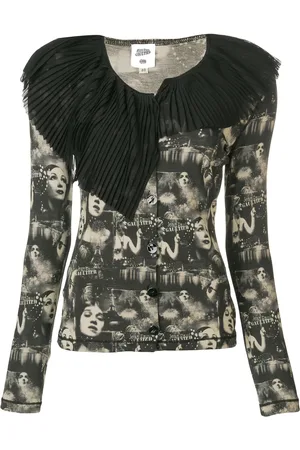 Jean Paul Gaultier Cardigan imprimé à col plissé