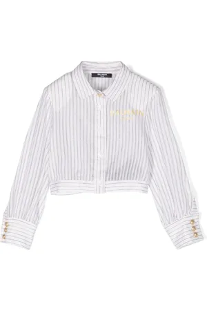Balmain Chemise rayée à logo imprimé