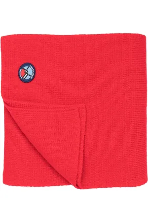 YVES SALOMON écharpe en maille à patch logo