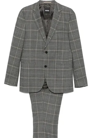 HUGO BOSS Costume en laine stretch à carreaux