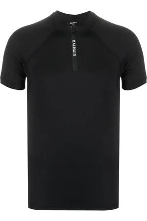 Balmain T-shirt zippé à logo imprimé