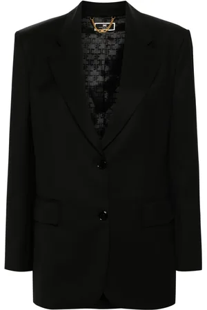 Elisabetta Franchi Blazer en velours à simple boutonnage