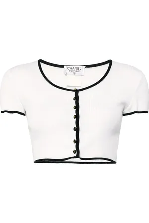 CHANEL Haut crop en maille (années 1990)