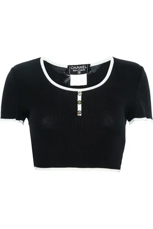 CHANEL Haut en maille à coupe crop (1995-1996)
