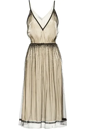 Prada Robe en tulle à perles de verre