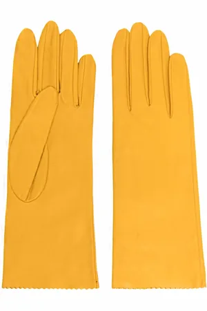 Manokhi Gants en cuir à détail zig-zag