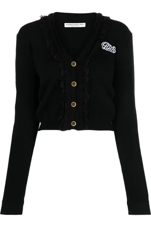 Alessandra Rich Cardigan en maille Rich à design nervuré