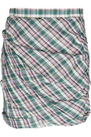 Marant Etoile Minijupe drapée Birdy à carreaux