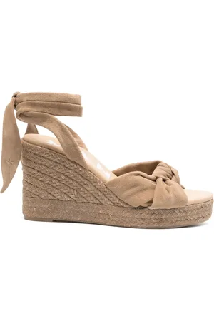 MANEBI Espadrilles compensées en daim 100 mm