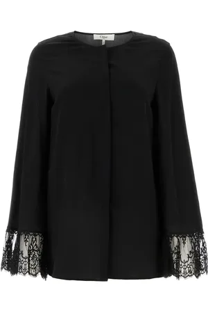 Chloé Blouse en crêpe-de-chine à design sans col