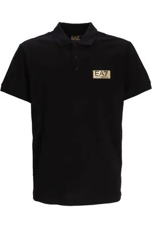 EA7 Polo en coton à patch logo