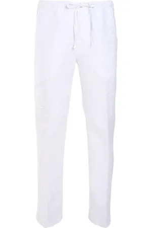 120% Lino Pantalon à taille à lien de resserrage