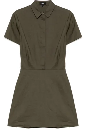 THEORY Robe évasée à manches courtes