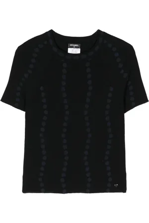 CHANEL T-shirt à pois brodés (années 2000)