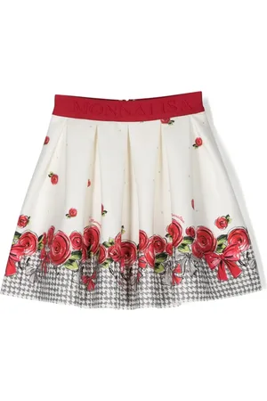 MONNALISA Jupe fleurie à taille à logo