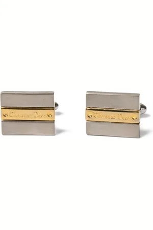 Dior Boutons de manchette à logo gravé (années 1980)