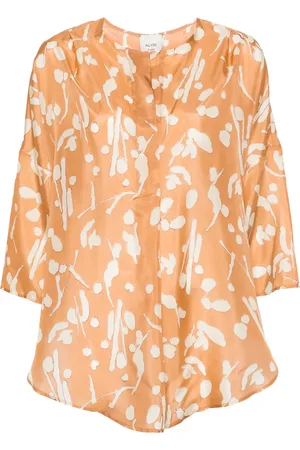 ALYSI Blouse en soie à imprimé abstrait