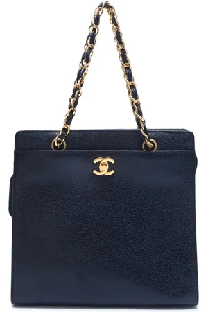 CHANEL Sac à main en cuir à logo CC (1998)