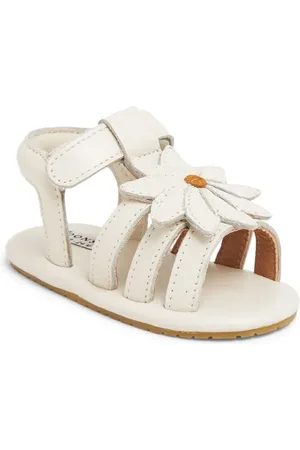Donsje Sandales en cuir à fleurs appliquées