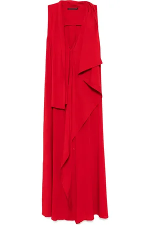 YOHJI YAMAMOTO Robe drapée Ry Lawn à design sans manches