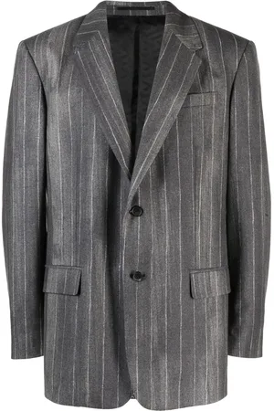 VERSACE Blazer boutonné à fines rayures