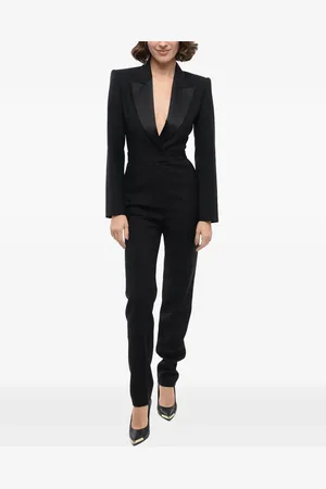 Alexander McQueen Combinaison à revers crantés