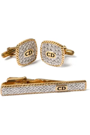 Dior Boutons de manchette à logo gravé (années 1990)