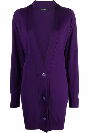 VERSACE Cardigan mi-long à col v (années 1990)