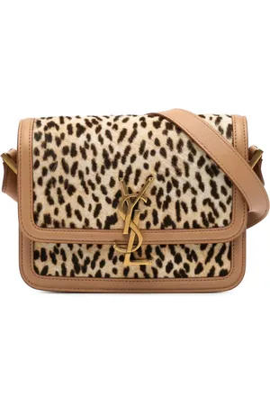 Saint Laurent Petit sac à bandoulière Solferino Satchel In Box cuir de veau façon poulain à imprimé léopard (2021)