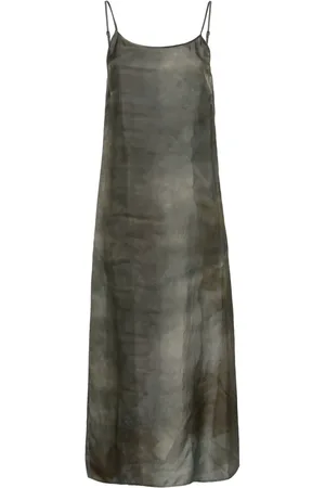 UMA WANG Robe mi-longue à imprimé abstrait