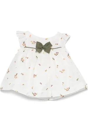 LA STUPENDERIA Ensemble bonnet-robe à fleurs brodées