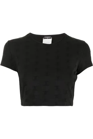 CHANEL Haut crop à logo brodé (1997)