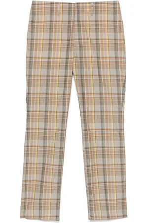 Fendi Pantalon en coton à carreaux