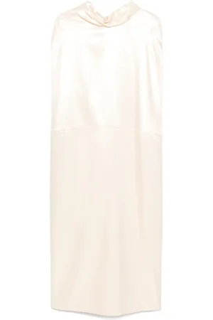 Jil Sander Robe en satin à coupe longue