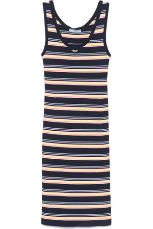 Prada Robe mi-longue à rayures