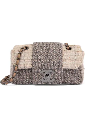 CHANEL Petit sac porté épaule Classic Flap en tweed (2004)