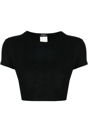 CHANEL Haut crop à logo brodé (1997)
