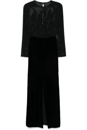 Emporio Armani Robe longue à strass